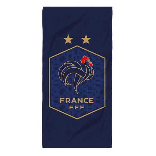 Serviette De Bain Et De Plage Imprimée 100% Coton, Fff Triomphe Bleu 75x150cm