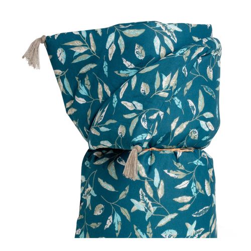 Édredon Imprimé à Motif Végétal, Feuillage Indigo, Kaki 100x190cm