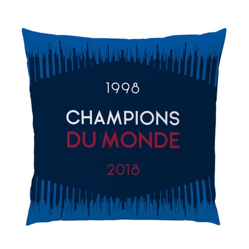 Ensemble Plaid Et Coussin, Fff Champions Bleu 110x140+40x40cm