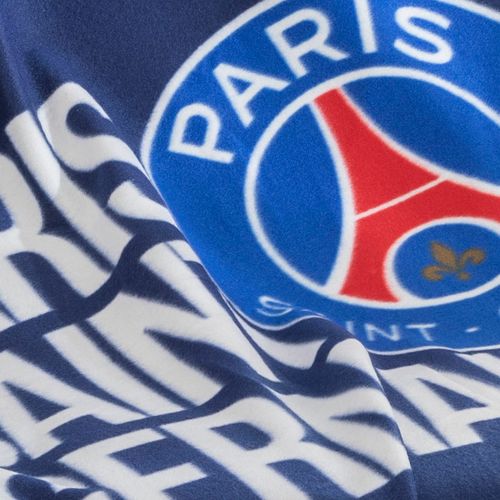 Ensemble Plaid Classic Et Coussin, Psg Rayures Bleu 110x140+40x40cm