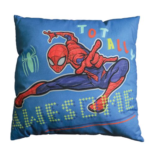 Ensemble Plaid Et Coussin, Spiderman Hero Bleu 110x140+40x40cm