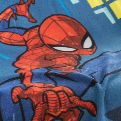 Ensemble Plaid Et Coussin, Spiderman Hero Bleu 110x140+40x40cm