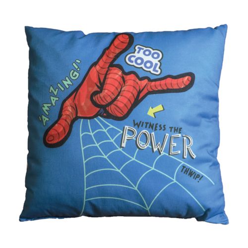 Ensemble Plaid Et Coussin, Spiderman Hero Bleu 110x140+40x40cm