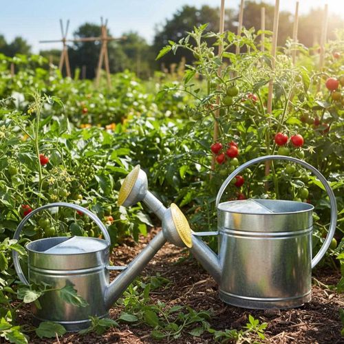Arrosoir En Acier Galvanisé Avec Pomme Et Grille En Laiton 13 Litres
