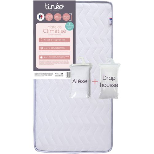 Matelas Bébé Climatisé Compressé - 70 X 140 Cm - Epaisseur 11 Cm - Avec Drap Housse Et Alese -