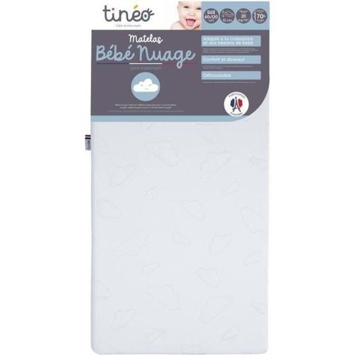 Matelas Nuage - Déhoussable - 60x120x10 Cm