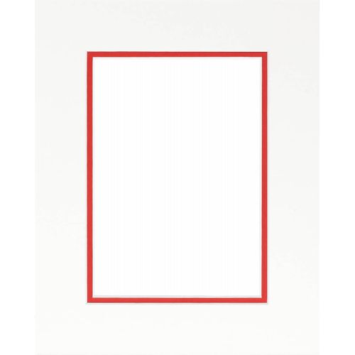 Passe-partout Double Blanc Avec Liseré Rouge 30x40 Cm Ouverture 20x30 Cm Blanc
