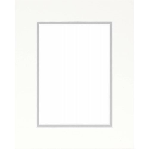 Passe-partout Double Blanc Avec Liseré Gris 30x40 Cm Ouverture 20x30 Cm Blanc