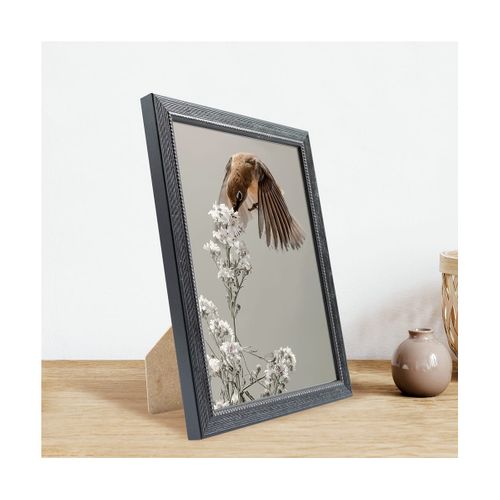 Cadre Photo Perle Noir 18x24 Cm Noir Bois Massif Fsc