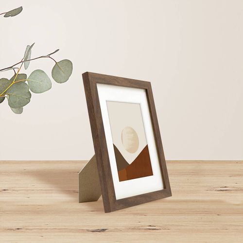 Cadre Photo Wild Ébène 13x18 Cm Avec Passe-partout 9x13 Cm Brun Résine Recyclée