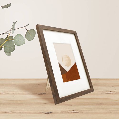 Cadre Photo Wild Ébène 18x24 Cm Avec Passe-partout 10x15 Cm Brun Résine Recyclée
