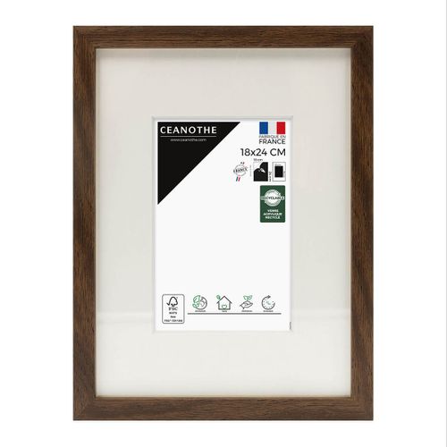 Cadre Photo Wild Ébène 18x24 Cm Avec Passe-partout 10x15 Cm Brun Résine Recyclée