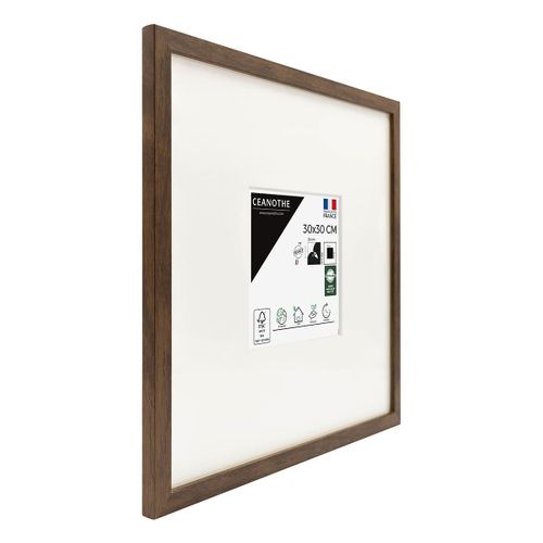 Cadre Photo Wild Ébène 30x30 Cm Avec Passe-partout 13x13 Cm Brun Résine Recyclée