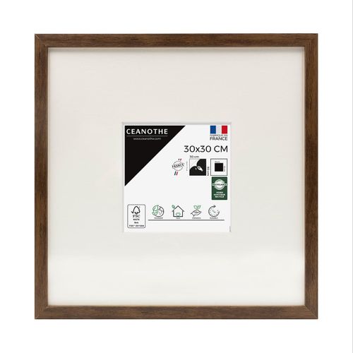 Cadre Photo Wild Ébène 30x30 Cm Avec Passe-partout 13x13 Cm Brun Résine Recyclée
