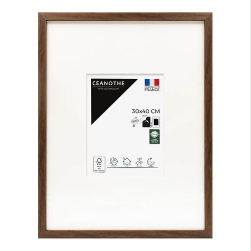 Cadre Photo Wild Ébène 30x40 Cm Avec Passe-partout 15x20 Cm Brun Résine Recyclée