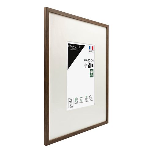 Cadre Photo Wild Ébène 40x50 Cm Avec Passe-partout 20x30 Cm Brun Résine Recyclée