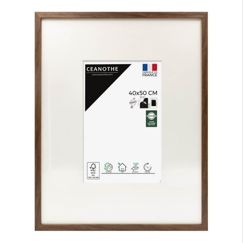 Cadre Photo Wild Ébène 40x50 Cm Avec Passe-partout 20x30 Cm Brun Résine Recyclée