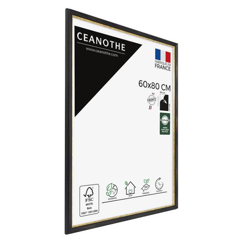 Cadre Photo Pandore Noir Doré 60x80 Cm Doré Résine Recyclée