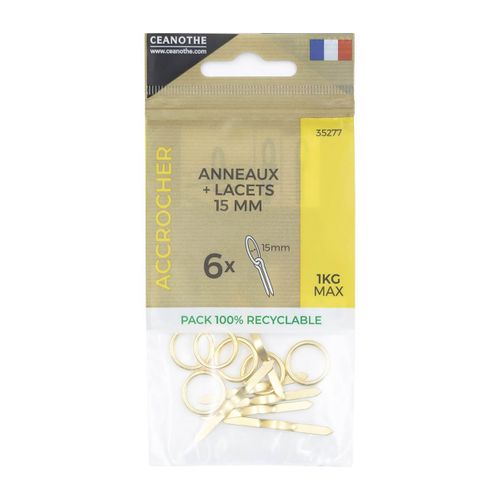 Lot De 6 Anneaux + Lacets 13 Mm Pour 1 Kg Doré