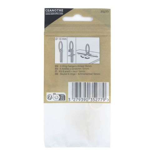 Lot De 6 Anneaux + Lacets 13 Mm Pour 1 Kg Doré