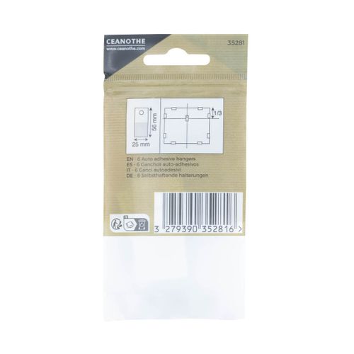 Lot De 6 Attaches Adhésives Ceanothe Pour 2 Kg Transparent