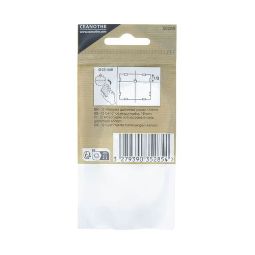 Lot De 12 Attaches Gommées 45 Mm Ceanothe Pour 1 Kg Blanc