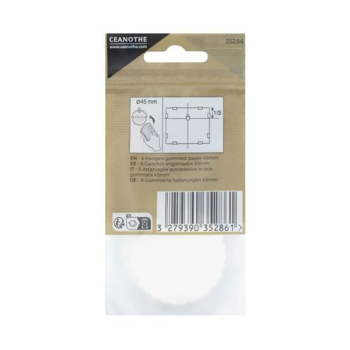 Lot De 6 Attaches Gommées 45 Mm Ceanothe Pour 1 Kg Blanc