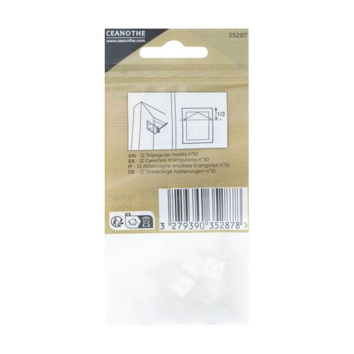 Lot De 12 Attaches Triangulaires 10 Mm Pour 1,5 Kg Doré