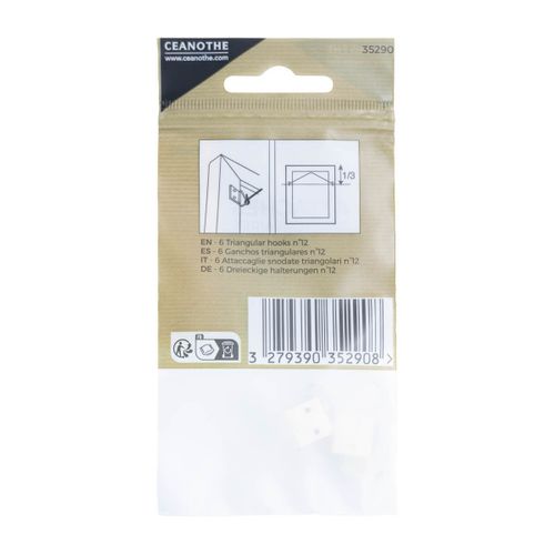 Lot De 6 Attaches Triangulaires 12 Mm Pour 3 Kg Doré
