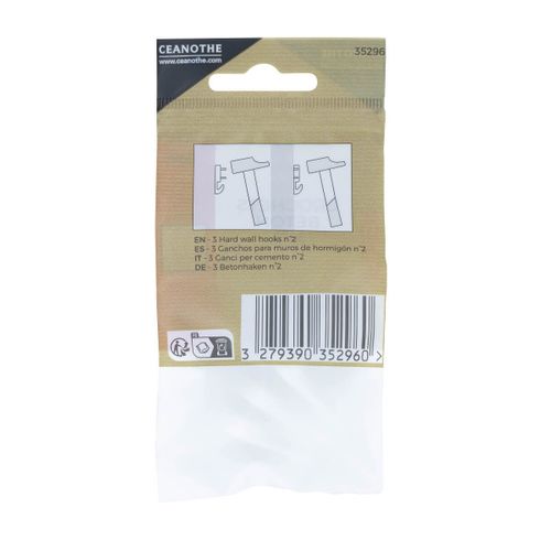 Lot De 3 Crochets Béton N°2 Pour 1 Kg Blanc