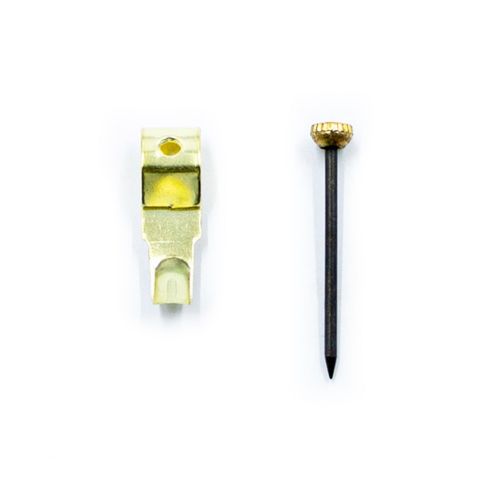 Sachet De 12 Crochets Laitonnés à Tableau N°0 Pour 4 Kg Doré