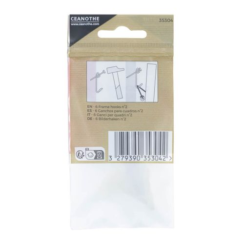 Lot De 12 Crochets à Tableau Ceanothe N°2 Pour 10 Kg Doré