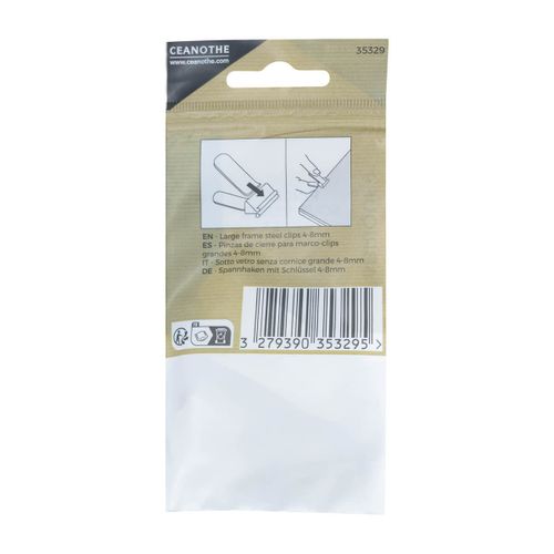 Lot De 6 Pinces Sous-verre Larges Acier 20 Mm Acier