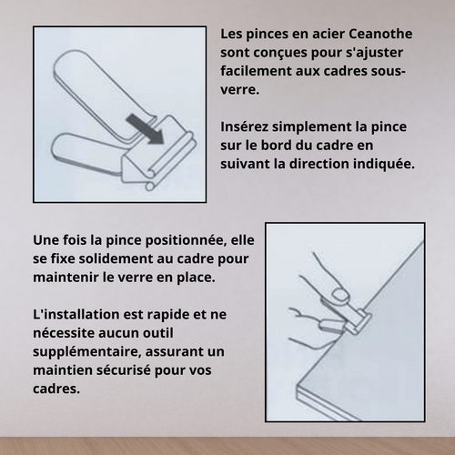 Lot De 6 Pinces Sous-verre Courtes Acier 7 Mm Acier