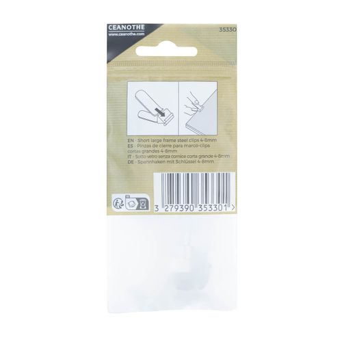 Lot De 6 Pinces Sous-verre Courtes Acier 7 Mm Acier