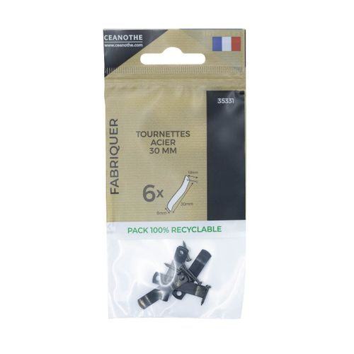 Lot De 6 Tournettes à Visser Acier 30 Mm Gris