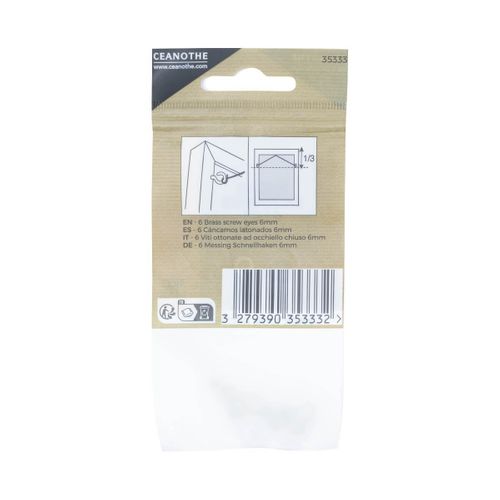 Lot De 6 Pitons Laitonnés 6 Mm 1kg Doré