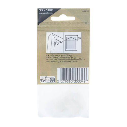 Lot De 6 Pitons Laitonnés 10 Mm 2kg Doré