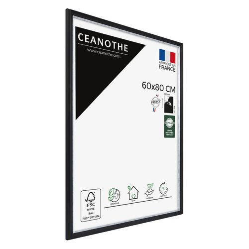Cadre Photo Pandore Noir Argent 60x80 Cm Argent Résine Recyclée