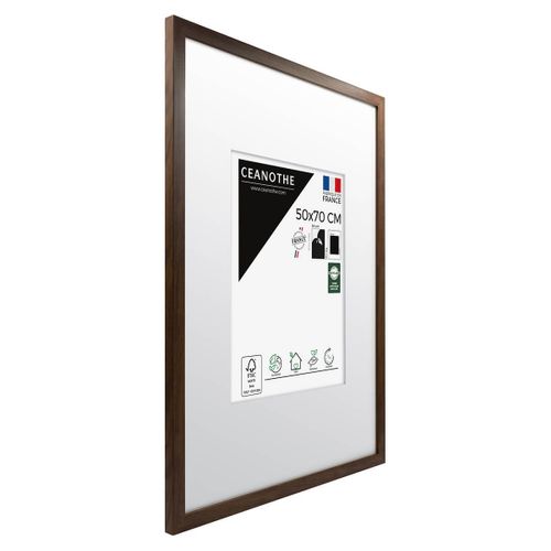 Cadre Photo Wild Ébène 50x70 Cm Avec Passe-partout 30x40 Cm Brun Résine Recyclée
