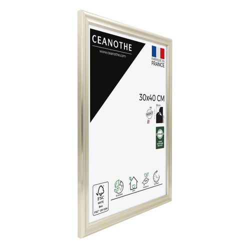 Cadre Photo Julia Blanc Doré 30x40 Cm Blanc Doré Résine Recyclée