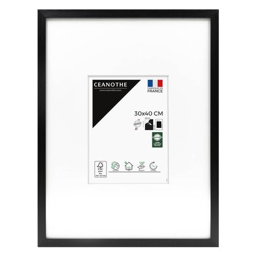 Cadre Photo Wild Noir 30x40 Cm Avec Passe-partout 15x20 Cm Noir Résine Recyclée