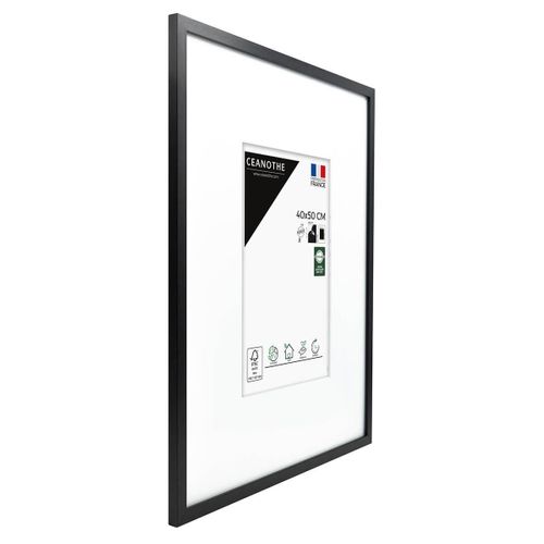 Cadre Photo Wild Noir 40x50 Cm Avec Passe-partout 20x30 Cm Noir Résine Recyclée