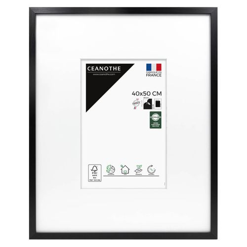 Cadre Photo Wild Noir 40x50 Cm Avec Passe-partout 20x30 Cm Noir Résine Recyclée