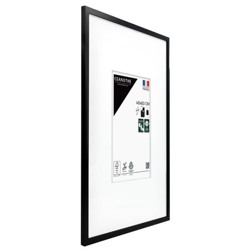 Cadre Photo Wild Noir 40x60 Cm Avec Passe-partout 20x30 Cm Noir Résine Recyclée