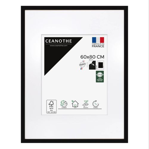 Cadre Photo Wild Noir 60x80 Cm Avec Passe-partout 40x50 Cm Noir Résine Recyclée