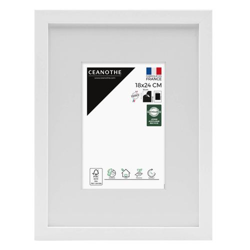 Cadre Photo Wild Blanc 18x24 Cm Avec Passe-partout 10x15 Cm Blanc Résine Recyclée