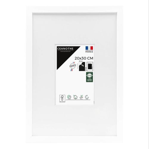 Cadre Photo Wild Blanc 20x30/a4 Cm Avec Passe-partout 18x24 Cm Blanc Résine Recyclée