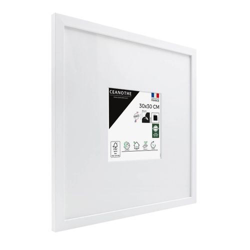 Cadre Photo Wild Blanc 30x30 Cm Avec Passe-partout 13x13 Cm Blanc Résine Recyclée