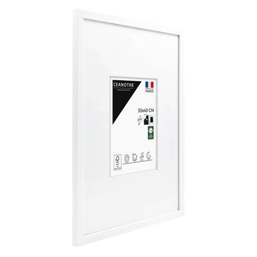 Cadre Photo Wild Blanc 30x40 Cm Avec Passe-partout 15x20 Cm Blanc Résine Recyclée